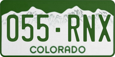CO license plate 055RNX
