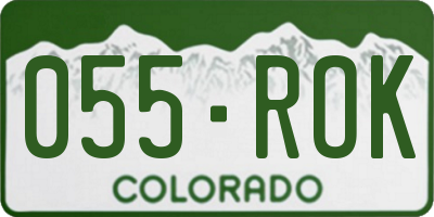 CO license plate 055ROK