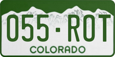 CO license plate 055ROT
