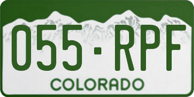 CO license plate 055RPF