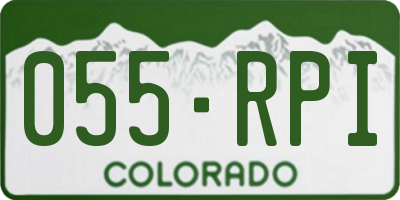 CO license plate 055RPI