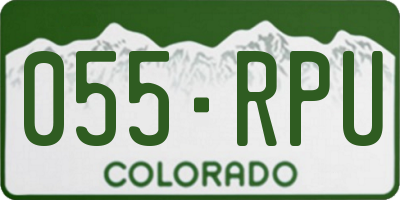 CO license plate 055RPU
