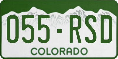 CO license plate 055RSD