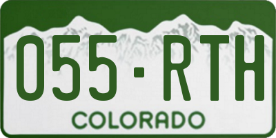 CO license plate 055RTH
