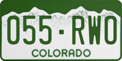 CO license plate 055RWO