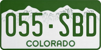 CO license plate 055SBD