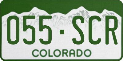CO license plate 055SCR