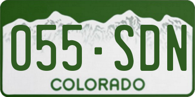 CO license plate 055SDN