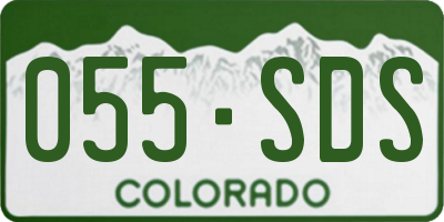 CO license plate 055SDS