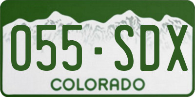 CO license plate 055SDX
