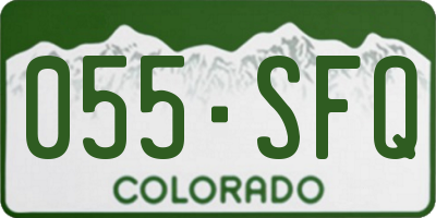 CO license plate 055SFQ