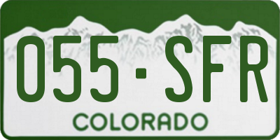 CO license plate 055SFR