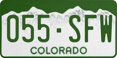 CO license plate 055SFW