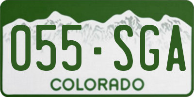 CO license plate 055SGA