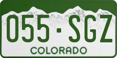 CO license plate 055SGZ