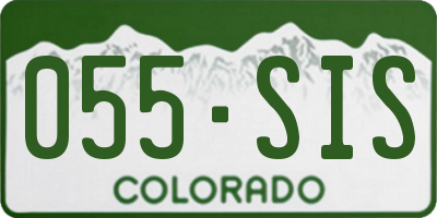 CO license plate 055SIS