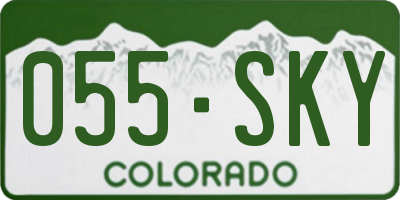 CO license plate 055SKY