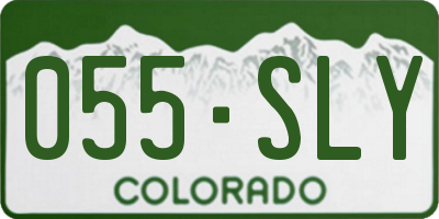 CO license plate 055SLY