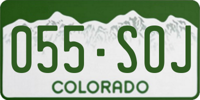 CO license plate 055SOJ