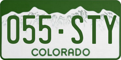 CO license plate 055STY