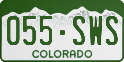 CO license plate 055SWS