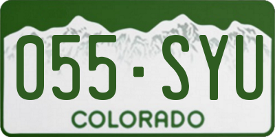 CO license plate 055SYU