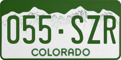 CO license plate 055SZR