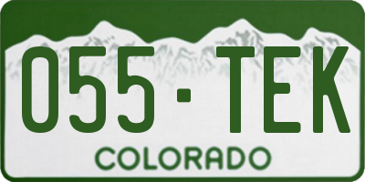 CO license plate 055TEK