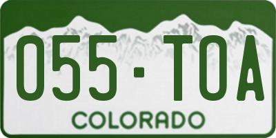 CO license plate 055TOA