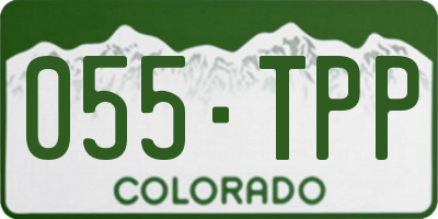 CO license plate 055TPP