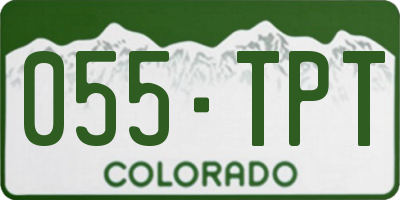 CO license plate 055TPT
