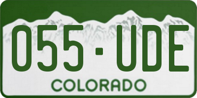 CO license plate 055UDE