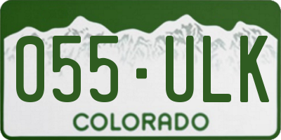 CO license plate 055ULK