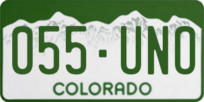 CO license plate 055UNO