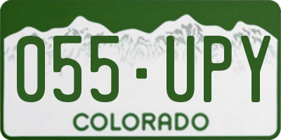 CO license plate 055UPY