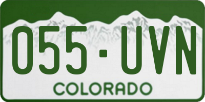 CO license plate 055UVN