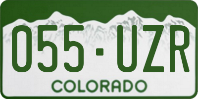 CO license plate 055UZR