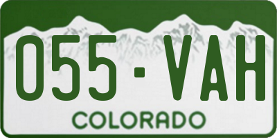 CO license plate 055VAH