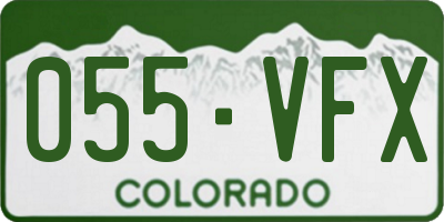 CO license plate 055VFX