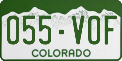 CO license plate 055VOF