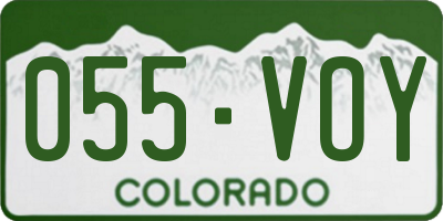 CO license plate 055VOY