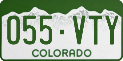 CO license plate 055VTY