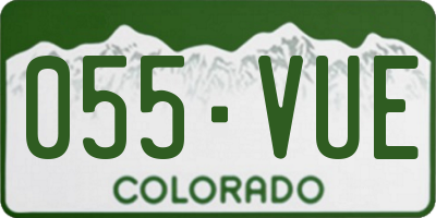 CO license plate 055VUE