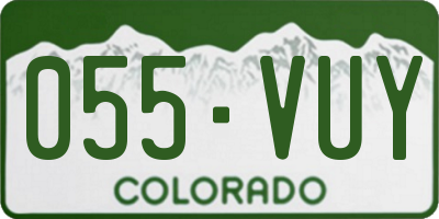 CO license plate 055VUY