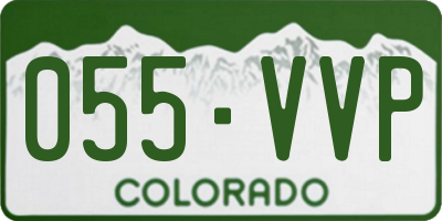 CO license plate 055VVP