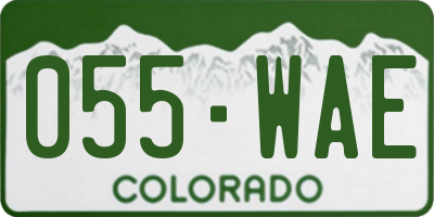 CO license plate 055WAE