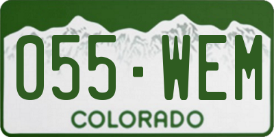 CO license plate 055WEM