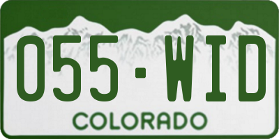 CO license plate 055WID