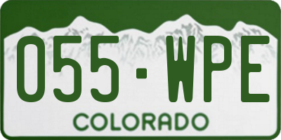 CO license plate 055WPE