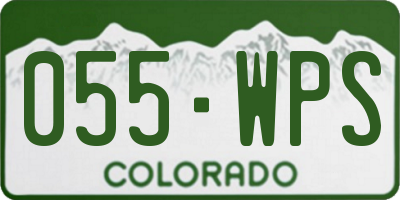 CO license plate 055WPS